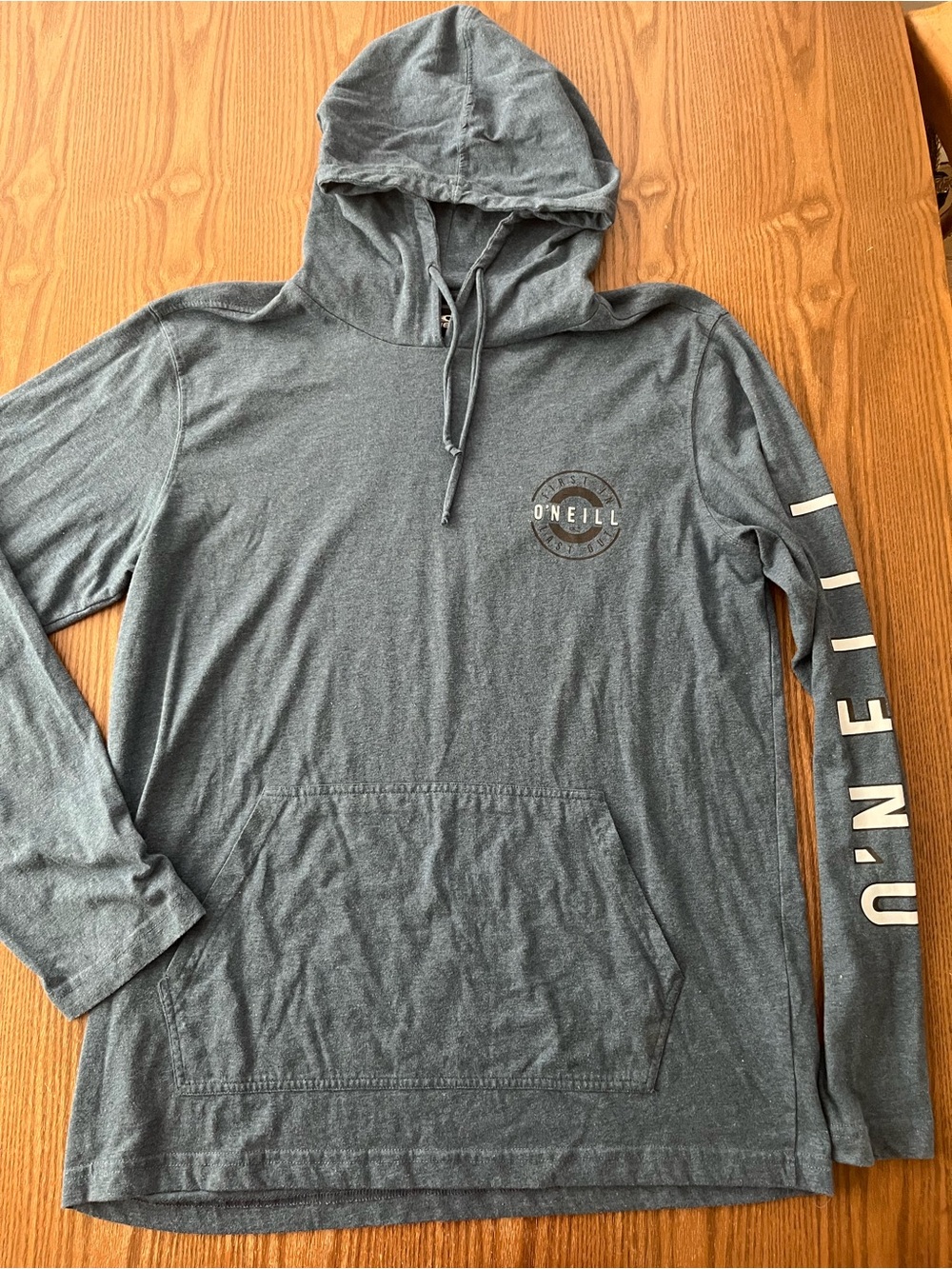 O'Neill Men's Hooded Long Sleeve Tee blue size large
